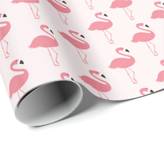 Pink Flamingo Muster Geschenkpapier (Rolleneckpunkt)