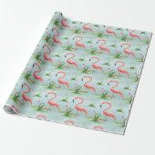 Pink Flamingo Muster Geschenkpapier (Ungerollt)