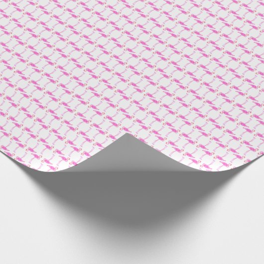 Pink Flamingo Muster Geschenkpapier (Ecke)