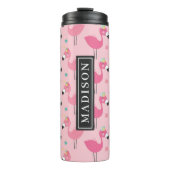 Pink Flamingo Muster Individuelle Name Template Thermosbecher (Vorderseite)
