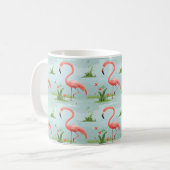 Pink Flamingo Muster Kaffeetasse (Vorderseite Links)
