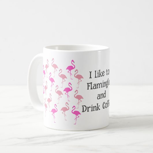 Pink Flamingo Muster Kaffeetasse (Vorderseite Links)