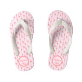 Pink Flamingo Muster Kleine Prinzessin anpassen Kinderbadesandalen (Fußbett)