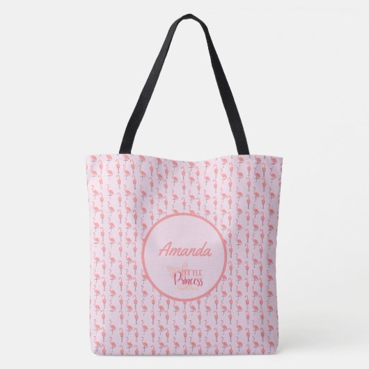 Pink Flamingo Muster Kleine Prinzessin anpassen Tasche (Rückseite)