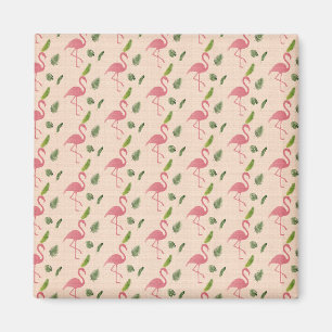 Pink Flamingo Muster Magnet