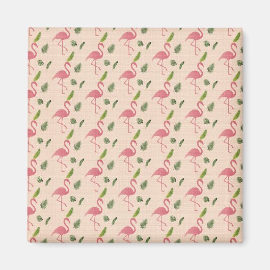 Pink Flamingo Muster Magnet (Vorne)