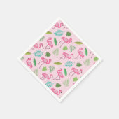 Pink Flamingo Muster mit tropischen Blätter Serviette (Ecke)