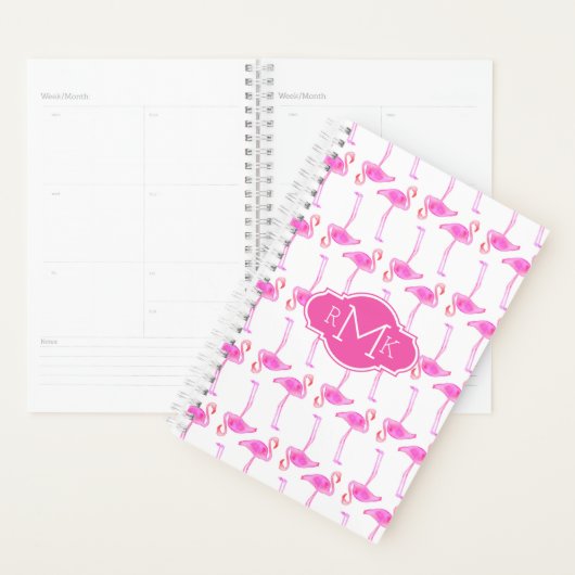 Pink Flamingo Muster | Monogramm Planer (Anzeige)