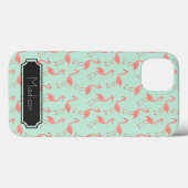 Pink Flamingo Muster | Name hinzufügen Case-Mate iPhone Hülle (Rückseite (Horizontal))