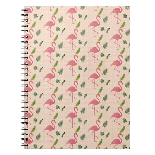 Pink Flamingo Muster Notizblock (Vorderseite)