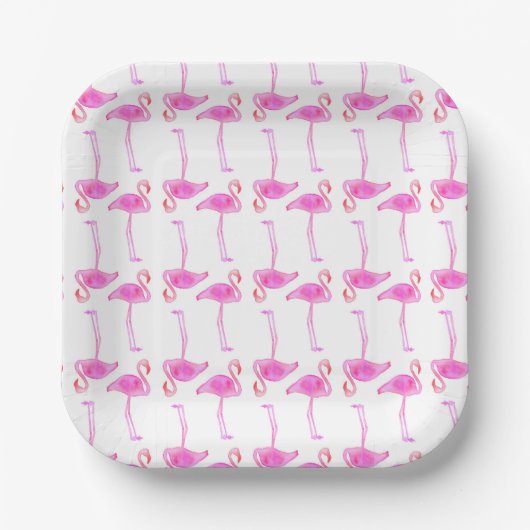 Pink Flamingo Muster Pappteller (Vorderseite)