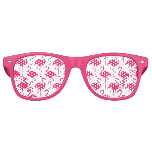 Pink Flamingo Muster Partybrille (Vorderseite)