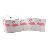 Pink Flamingo Muster Ripsband (Spule)
