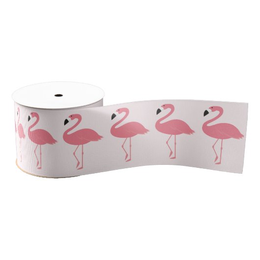 Pink Flamingo Muster Ripsband (Spule)