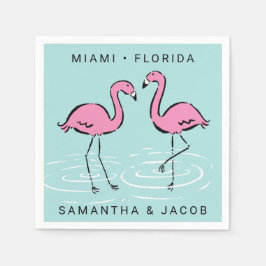 Pink Flamingo Namen und Position hinzufügen Serviette