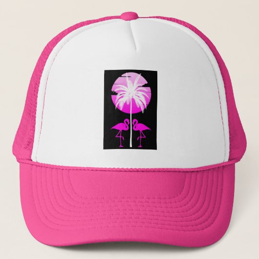 Pink Flamingo Nature Truckerkappe (Vorderseite)
