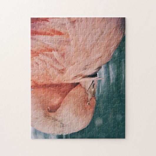 Pink Flamingo nehmen Sie ein Bow Puzzle (Vertikal)