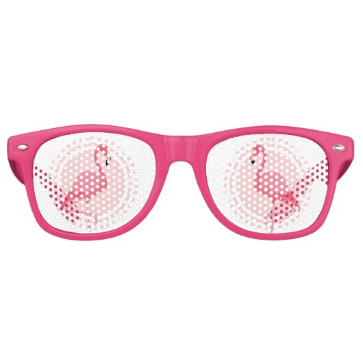 Pink Flamingo Niedlich Retro Party Sonnenbrille (Vorderseite)