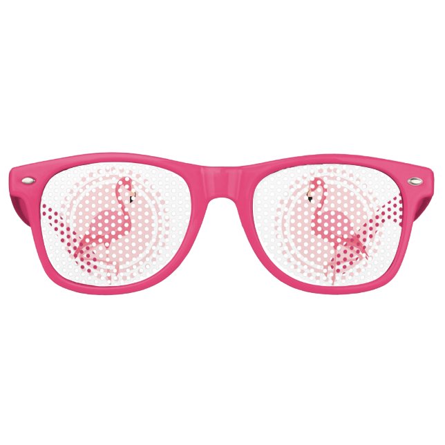 Pink Flamingo Niedlich Retro Party Sonnenbrille (Vorderseite)