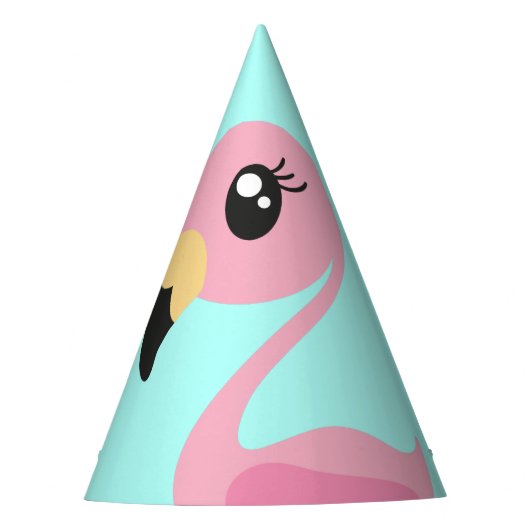 Pink Flamingo Niedlich Tropical 1. Geburtstag Partyhütchen (Vorderseite)