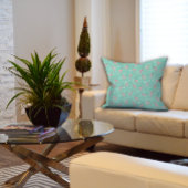 Pink Flamingo niedlich türkisfarbenes Muster Kissen