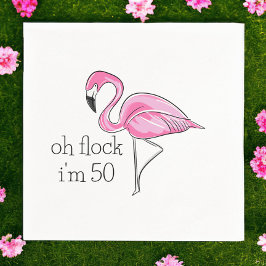 Pink Flamingo Oh Flock Ich bin 50 Serviette
