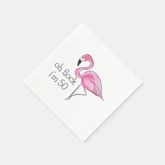 Pink Flamingo Oh Flock Ich bin 50 Serviette (Ecke)