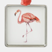 Pink Flamingo Ornament Aus Metall (Vorne)