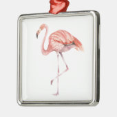 Pink Flamingo Ornament Aus Metall (Links)