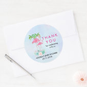 Pink Flamingo Palm Bäume Baby Dusche Dank Runder Aufkleber (Umschlag)