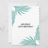 Pink Flamingo Palm Blätter 30. Geburtstag Einladung (Rückseite)