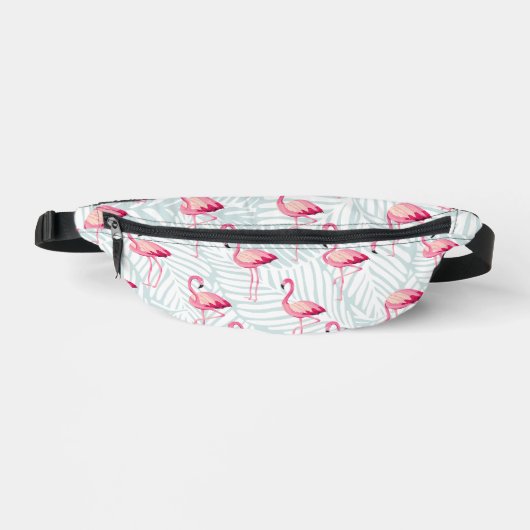 Pink Flamingo & Palm Blätter - Niedlich Bauchtasche (Vorderseite)