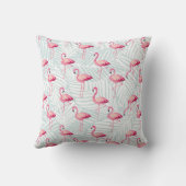 Pink Flamingo & Palm Blätter - Niedlich Kissen (Rückseite)