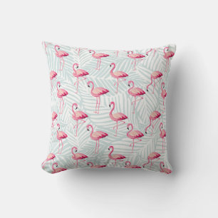 Pink Flamingo & Palm Blätter - Niedlich Kissen