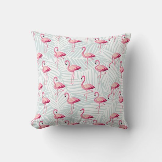 Pink Flamingo & Palm Blätter - Niedlich Kissen (Vorderseite)
