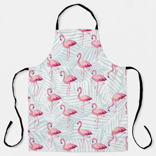 Pink Flamingo & Palm Blätter - Niedlich Schürze (Vorderseite)