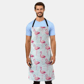 Pink Flamingo & Palm Blätter - Niedlich Schürze (Getragen)