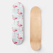 Pink Flamingo & Palm Blätter - Niedlich Skateboard (Vorderseite)