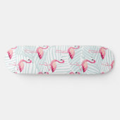 Pink Flamingo & Palm Blätter - Niedlich Skateboard (Horizontal)