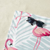 Pink Flamingo & Palm Blätter - Niedlich Strandtuch (Beispiel)