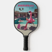 Pink Flamingo Palm Springs Pickleball Life Paddle (Rückseite)