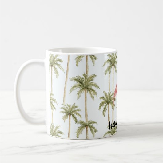 Pink Flamingo Palm Trees Kaffeetasse (Links)