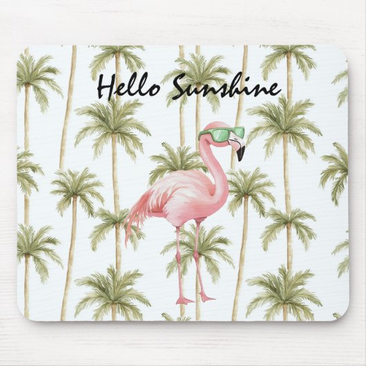 Pink Flamingo Palm Trees Mousepad (Vorne)