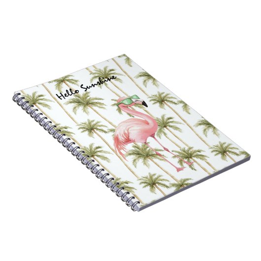 Pink Flamingo Palm Trees Notizblock (Rechte Seite)