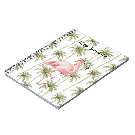 Pink Flamingo Palm Trees Notizblock (Linke Seite)