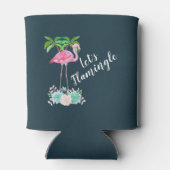Pink Flamingo & Palmen Let's Flamingle Dosenkühler (Rückseite)