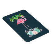 Pink Flamingo Palmen und Blumensukkulturen Magnet (Rechte Seite)