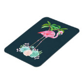Pink Flamingo Palmen und Blumensukkulturen Magnet (Linke Seite)