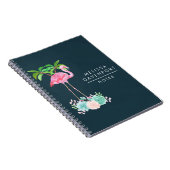 Pink Flamingo Palmen und Blumensukkulturen Notizblock (Rechte Seite)