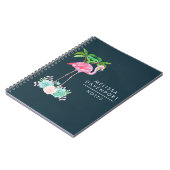 Pink Flamingo Palmen und Blumensukkulturen Notizblock (Linke Seite)